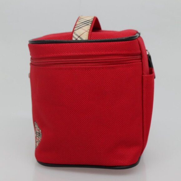 BURBERRY Vanity Cosmetic Pouch Canvas Red Auth ti2868 - Picture 5 of 16